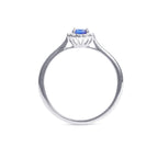 Sapphire Ring 0.42ct Blue Sapphire & 0.09ct Diamonds 9K White Gold
