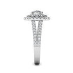 Aurora Diamond Cluster Engagement Ring 1.10ct Diamonds in 18K White Gold