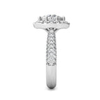 Audrey Diamond Cluster Engagement Ring 0.97ct Diamonds in 18K White Gold