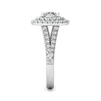 Regal Large Diamond Engagement Ring 0.92ct Diamonds in 18K White Gold