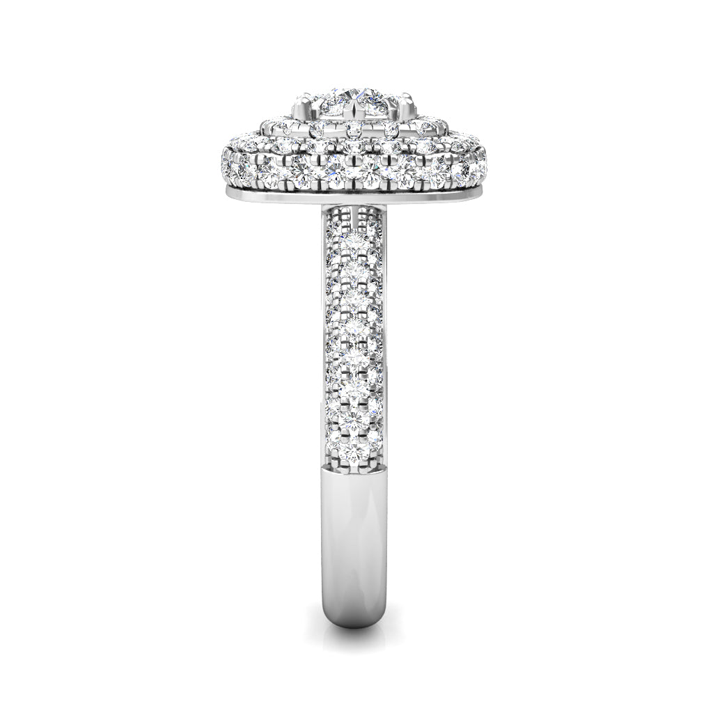 Alluring Large Diamond Statement Ring 1.22ct Diamonds in 18K White Gold