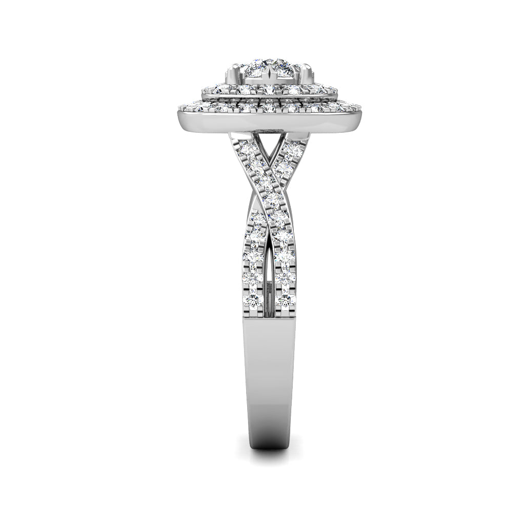 Sherazade Large Diamond Statement Ring 1.22ct Diamonds in 18K White Gold