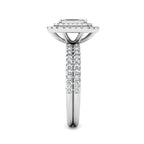 Emerald Cut Illusion Diamond Statement Ring 0.76ct Diamonds in 18K White Gold