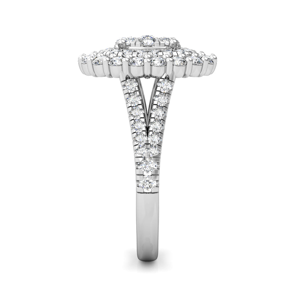 Victoria Large Oval Diamond Statement Ring 1.10ct Diamonds in 18K White Gold