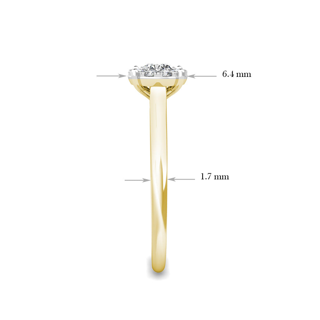 Miracle Diamond Cluster Engagement Ring 0.30ct Diamonds in 18K Yellow Gold