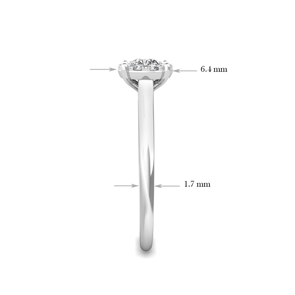Miracle Diamond Cluster Engagement Ring 0.30ct Diamonds in 18K White Gold 