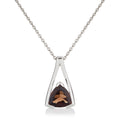 Trillion Cut Smoky Quartz Pendant Necklace in Sterling Silver