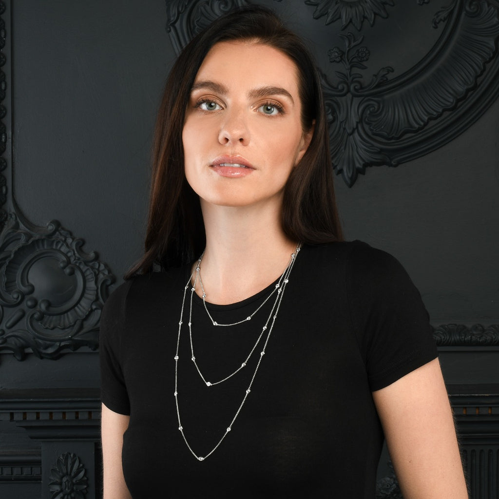 Sterling Silver Station Chain Necklace