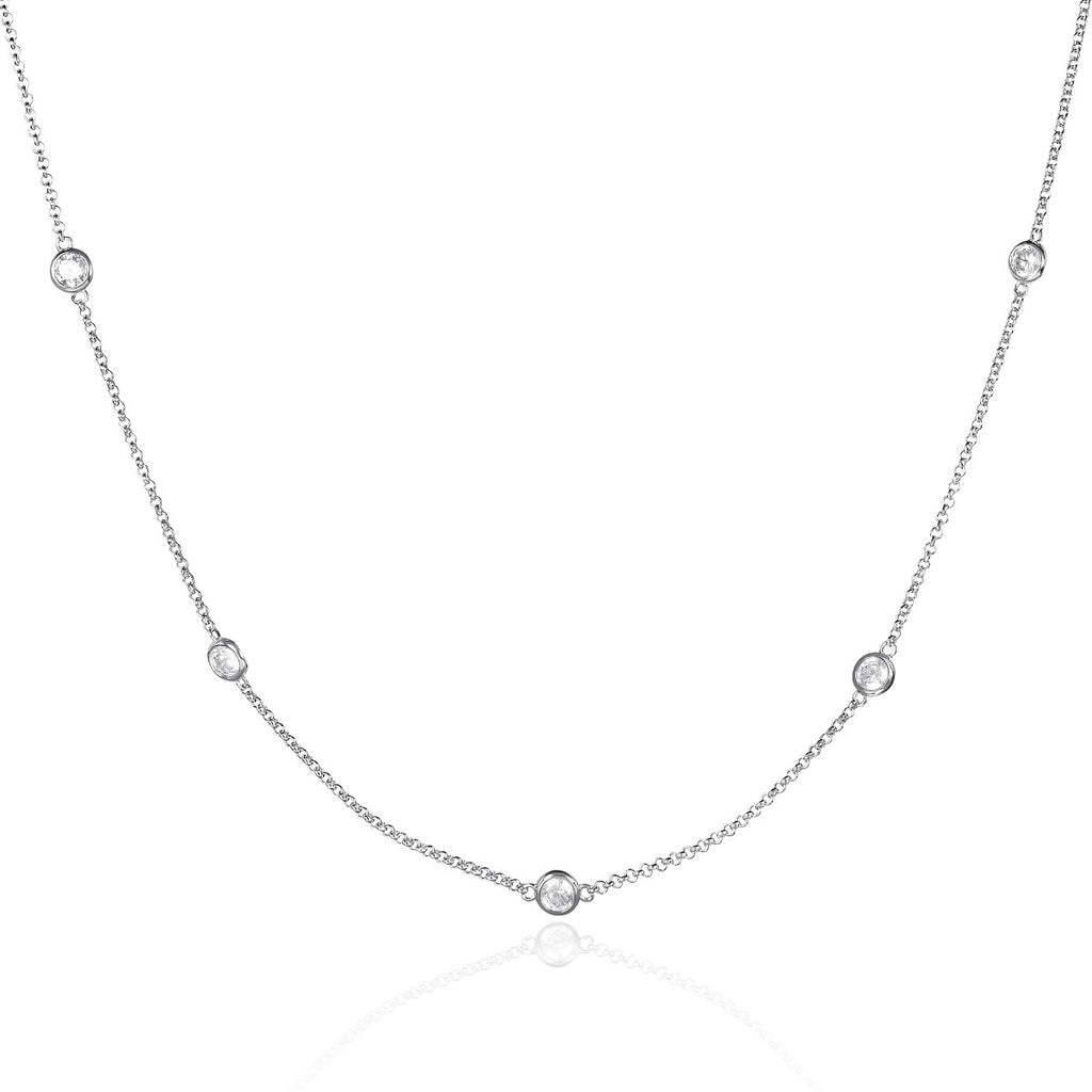 Sterling Silver Station Chain Necklace