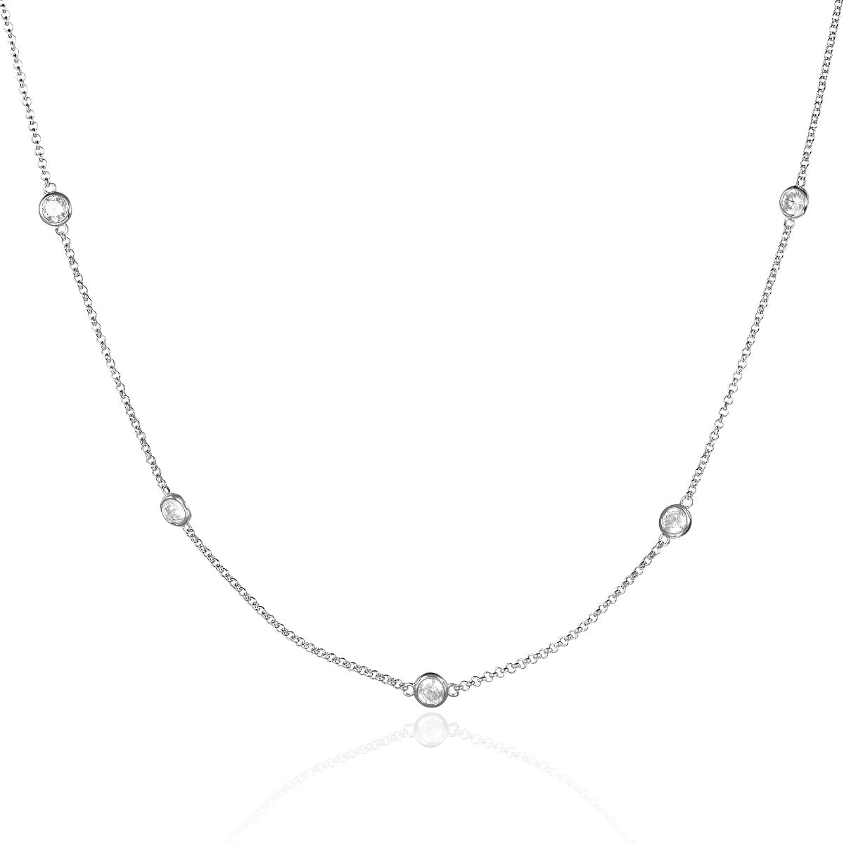 Sterling Silver Station Chain Necklace