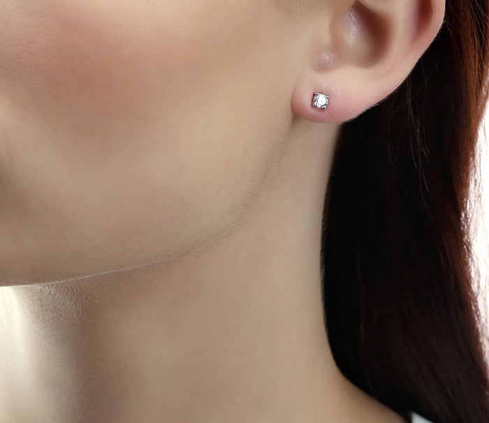 Diamond Stud Earrings 0.50ct Solitaire Diamond Studs 18K Yellow Gold