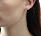 Diamond Stud Earrings 0.10ct Solitaire Diamond Studs 18K White Gold