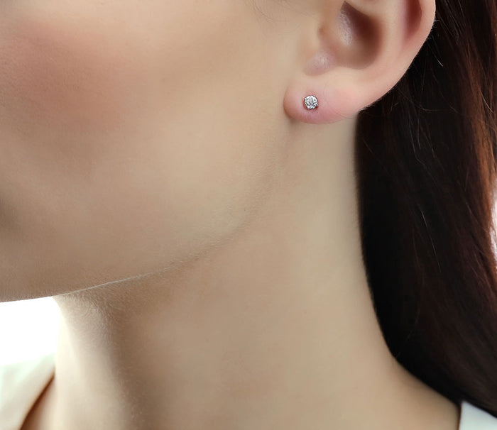 Diamond Stud Earrings 0.40ct Solitaire Diamond Studs 18K Yellow Gold