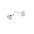 Solitaire 0.10ct Bezel set round diamond studs in 9K white gold