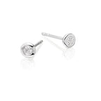 Solitaire 0.10ct Bezel set round diamond studs in 9K white gold