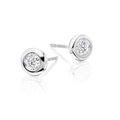 Solitaire 0.40ct Bezel set round diamond studs in 9K white gold