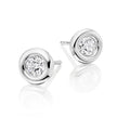 Solitaire 0.50ct Bezel set round diamond studs in 9K white gold