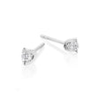 Solitaire 0.10ct 2 Claw round diamond studs in 18K white gold