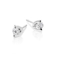 Solitaire 0.20ct 2 Claw round diamond studs in 9K white gold