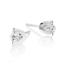 Solitaire 0.30ct 2 Claw round diamond studs in 9K white gold 