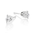 Solitaire 0.30ct 2 Claw round diamond studs in 18K white gold 