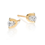 Solitaire 0.30ct 2 Claw round diamond studs in 9K yellow gold