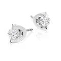 Diamond Stud Earrings 0.50ct 2 Claw Studs 9K White Gold-G/HSI 