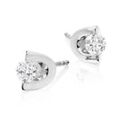 Diamond Stud Earrings 0.50ct 2 Claw Studs 9K White Gold-G/HSI 