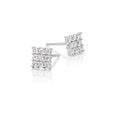 Square 0.35ct cluster diamond studs in 9K white gold
