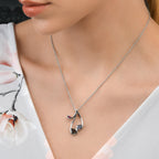  Iolite and Rhodolite Necklace in Sterling Silver