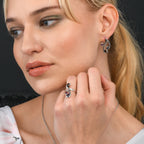  Iolite and Rhodolite Ring in Sterling Silver 