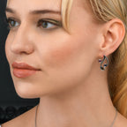  Iolite and Rhodolite Earrings in Sterling Silver