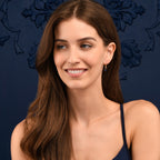 Gold Plated Sterling Silver Blue Pear CZ Leverback Drop Earrings