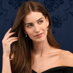 Gold Plated Sterling Silver Pear CZ Leverback Drop Earrings
