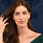 Sterling Silver Green Pear CZ Leverback Drop Earrings