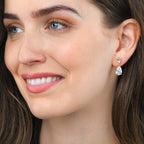 Gold Plated Sterling Silver Cubic Zirconia Pear Shaped Drop Earrings