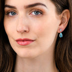 Sterling Silver Pear Shaped Light Blue Drop Earrings