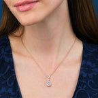 Rose Gold  Plated Sterling Silver Teardrop Pendant Necklace