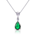 green drop necklace in 925 silver