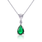 green drop necklace in 925 silver
