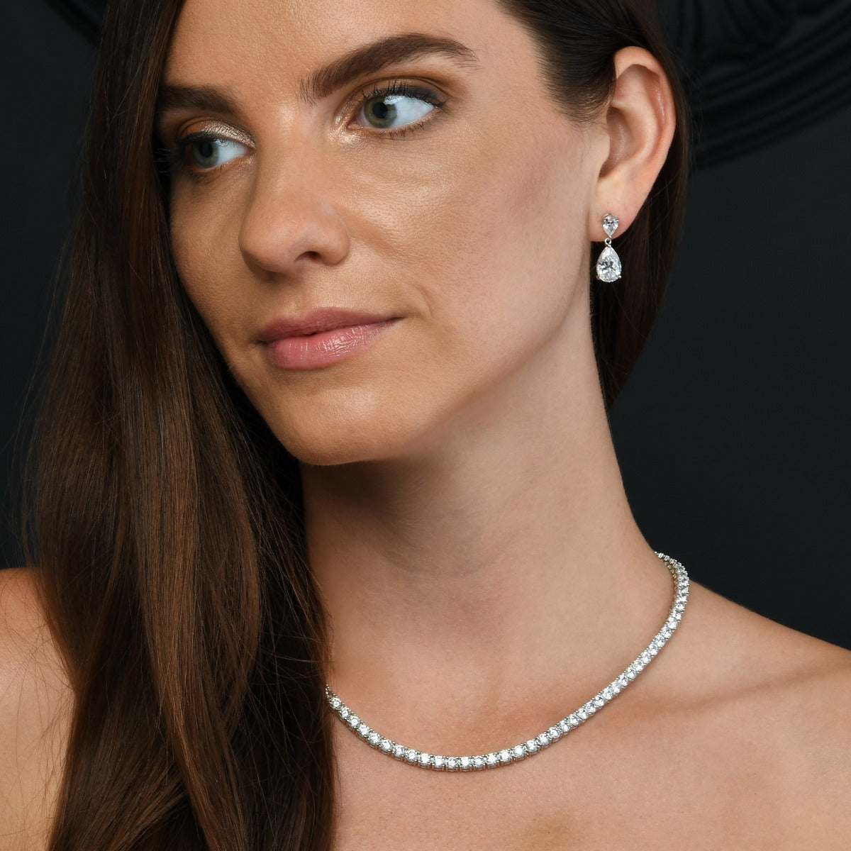 Tennis necklace in 925 Sterling Silver