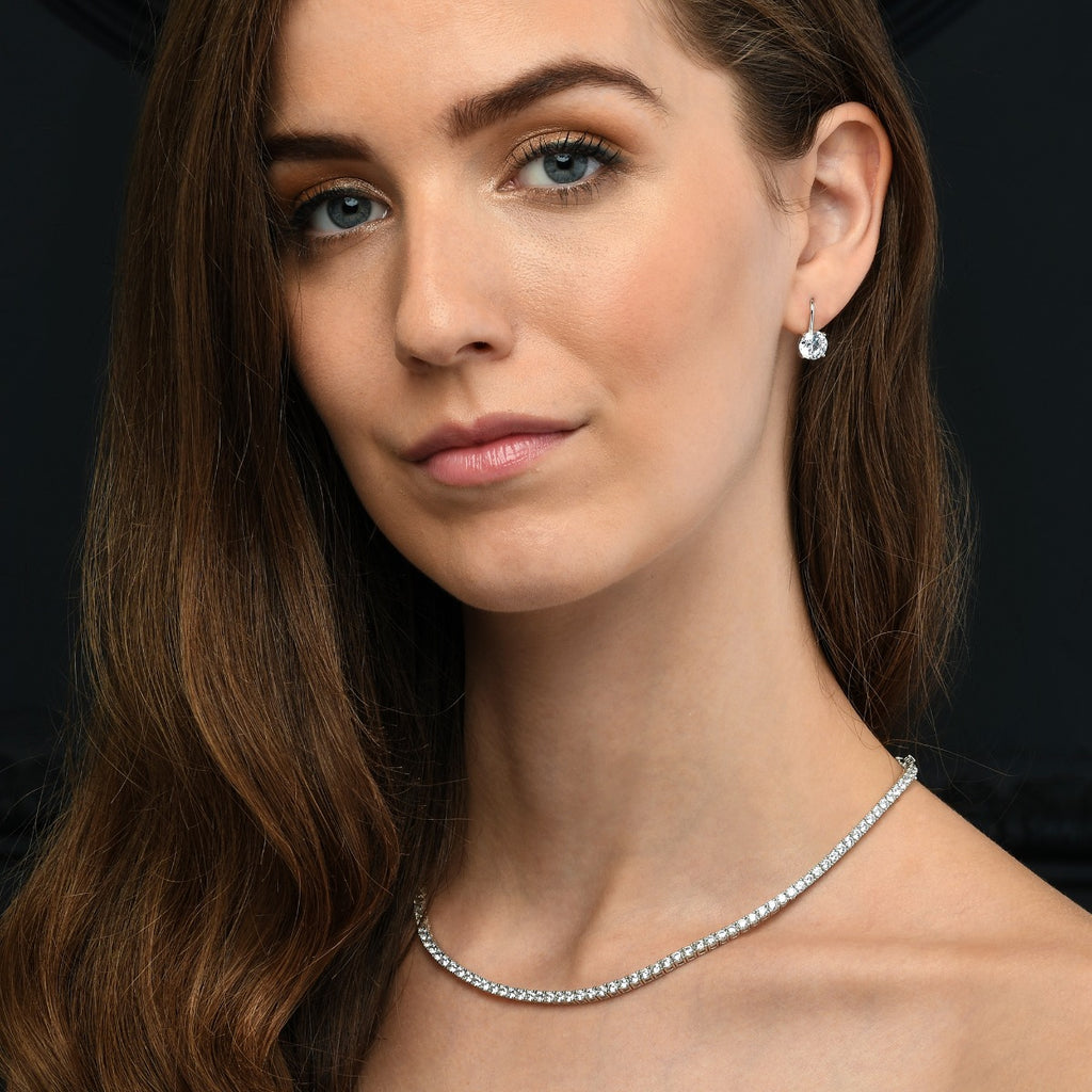 Tennis necklace in 925 Sterling Silver with cubic zirconia stones