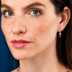 Sterling Silver Red Drop Earrings with Leverback clasps
