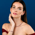 Sterling Silver Red Drop Earrings with Leverback clasps