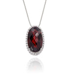 5.50ct Garnet With 0.16ct Diamond Pendant In 9K White Gold