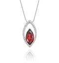 1.40ct Garnet With 0.16ct Diamond Pendant In 9K White Gold