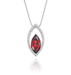 1.40ct Garnet With 0.16ct Diamond Pendant In 9K White Gold