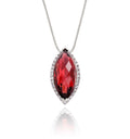 4.10ct Garnet With 0.16ct Diamond Pendant In 9K White Gold