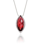 4.10ct Garnet With 0.16ct Diamond Pendant In 9K White Gold