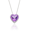 9mm x 10mm Amethyst with 0.15ct Diamond pendant in 9K white gold